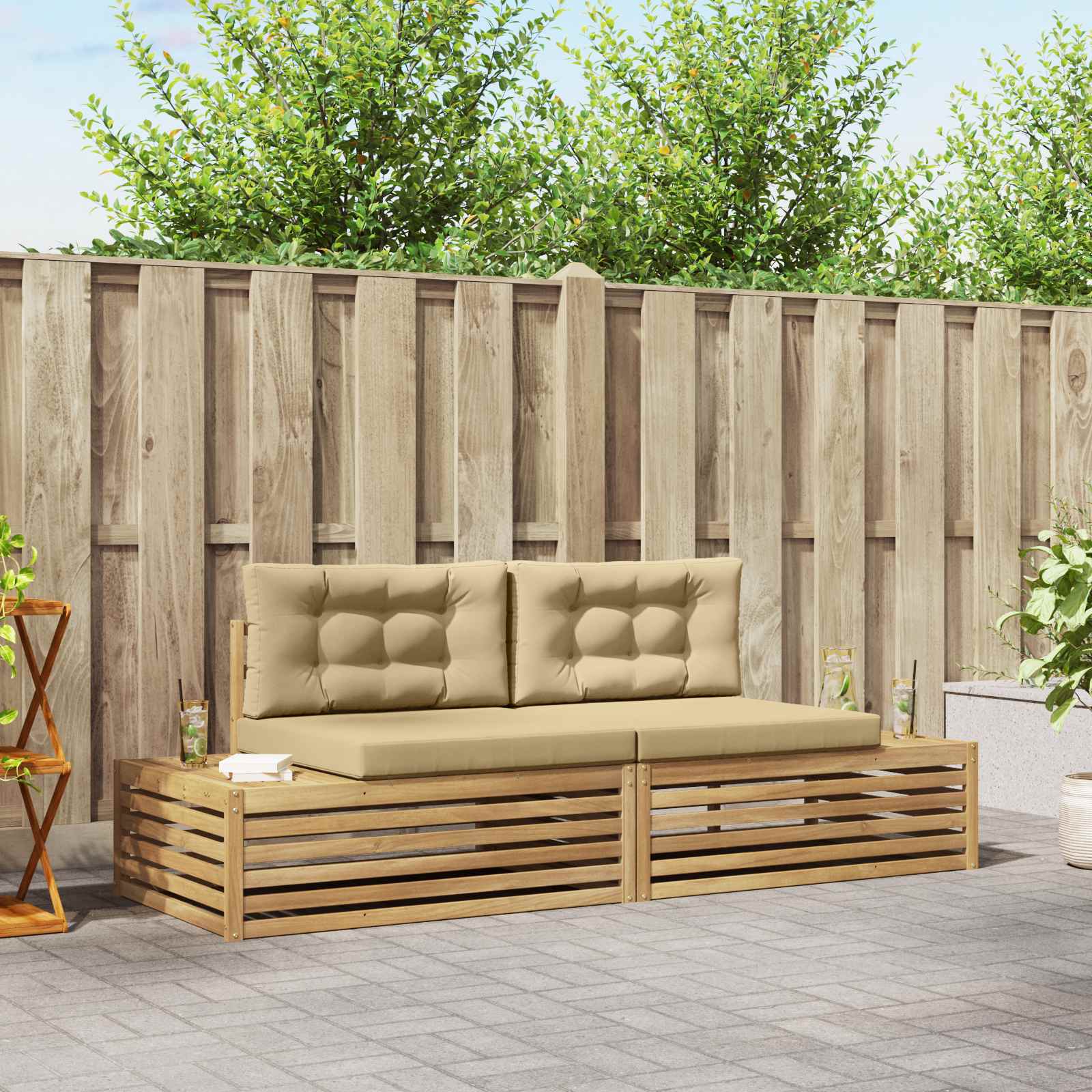 vidaXL Zestaw sof na zewnątrz Biały 230,5 x 83 x 73 cm Poliester