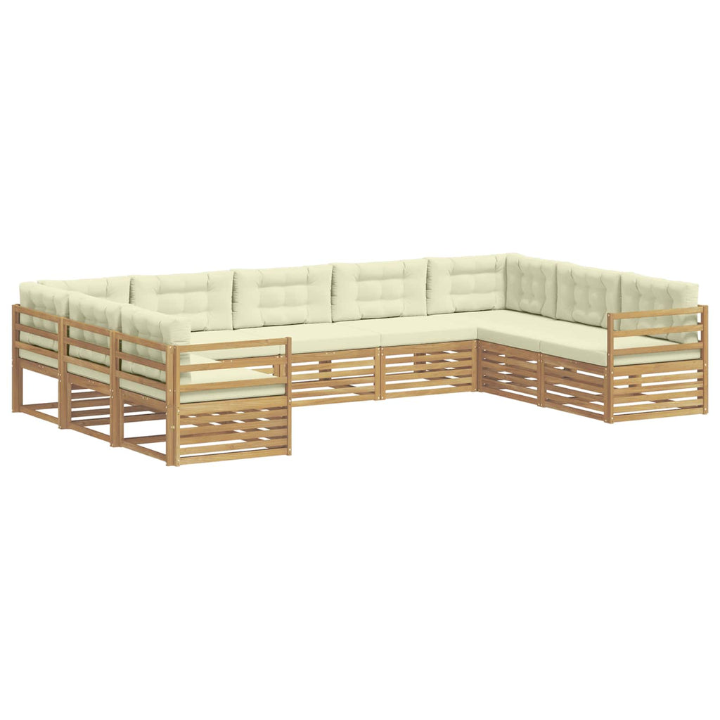 vidaXL Zestaw sof na zewnątrz 9 pcs Biały i kremowy