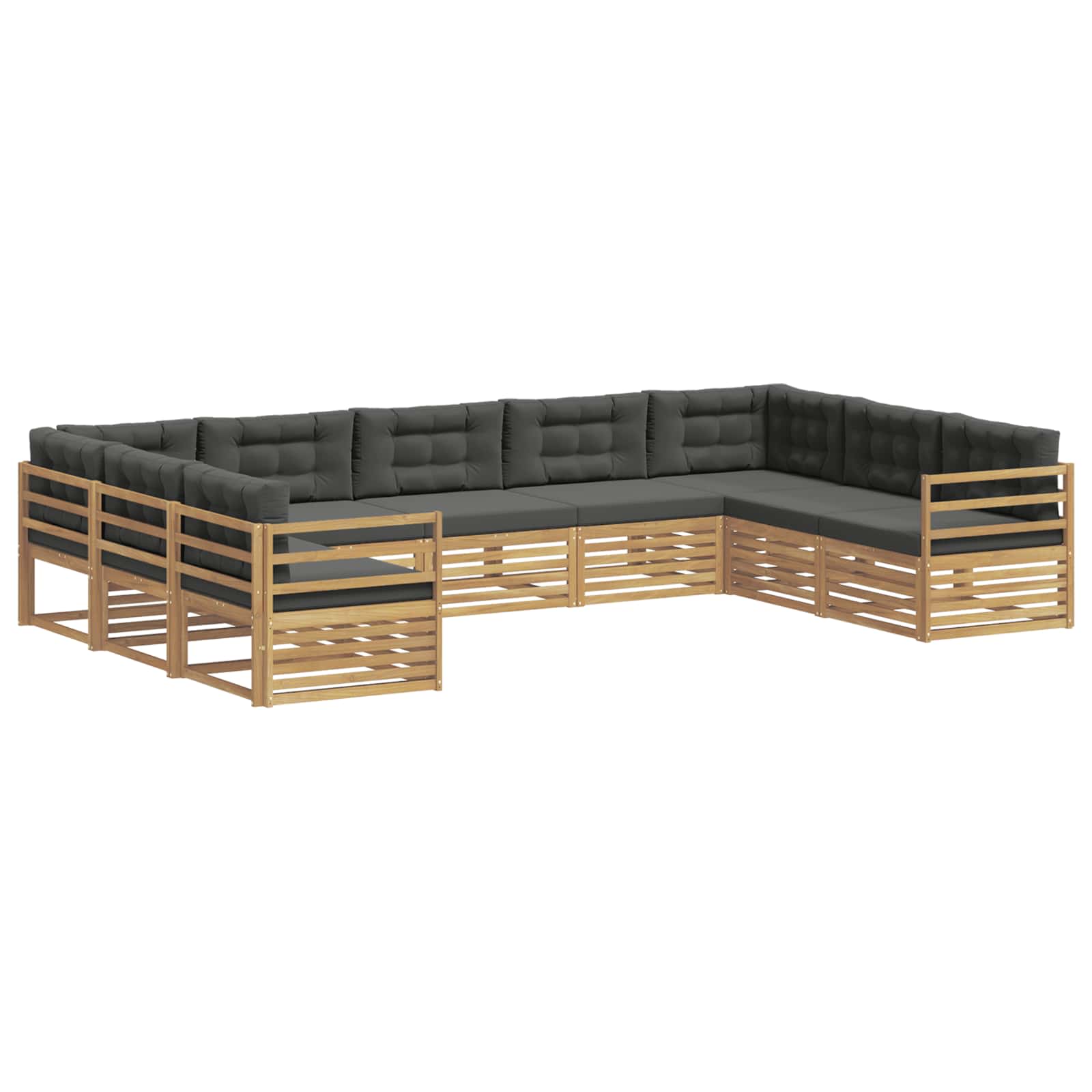 vidaXL Zestaw sof na zewnątrz 9 pcs Biały i antracyt