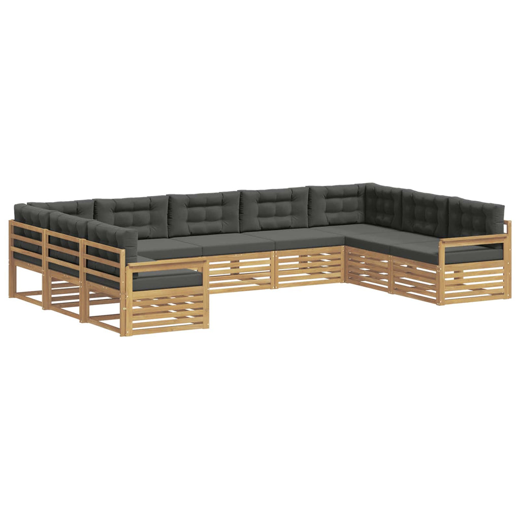 vidaXL Zestaw sof na zewnątrz z poduszką 9 pcs Biały i antracyt