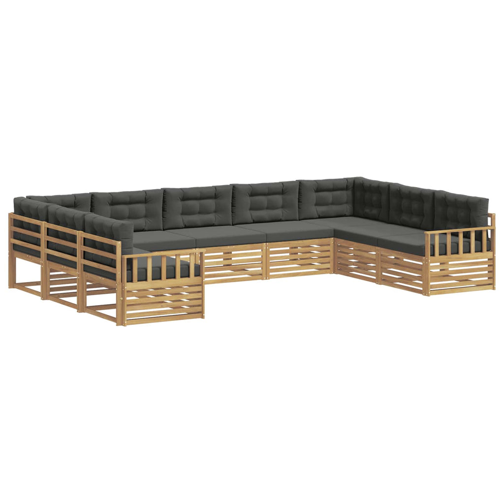 vidaXL Zestaw sof na zewnątrz z poduszką 9 pcs Biały i antracyt