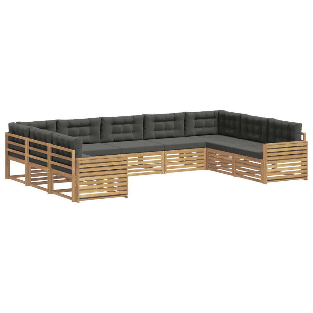 vidaXL Zestaw sof na zewnątrz 9 pcs Biały i antracyt