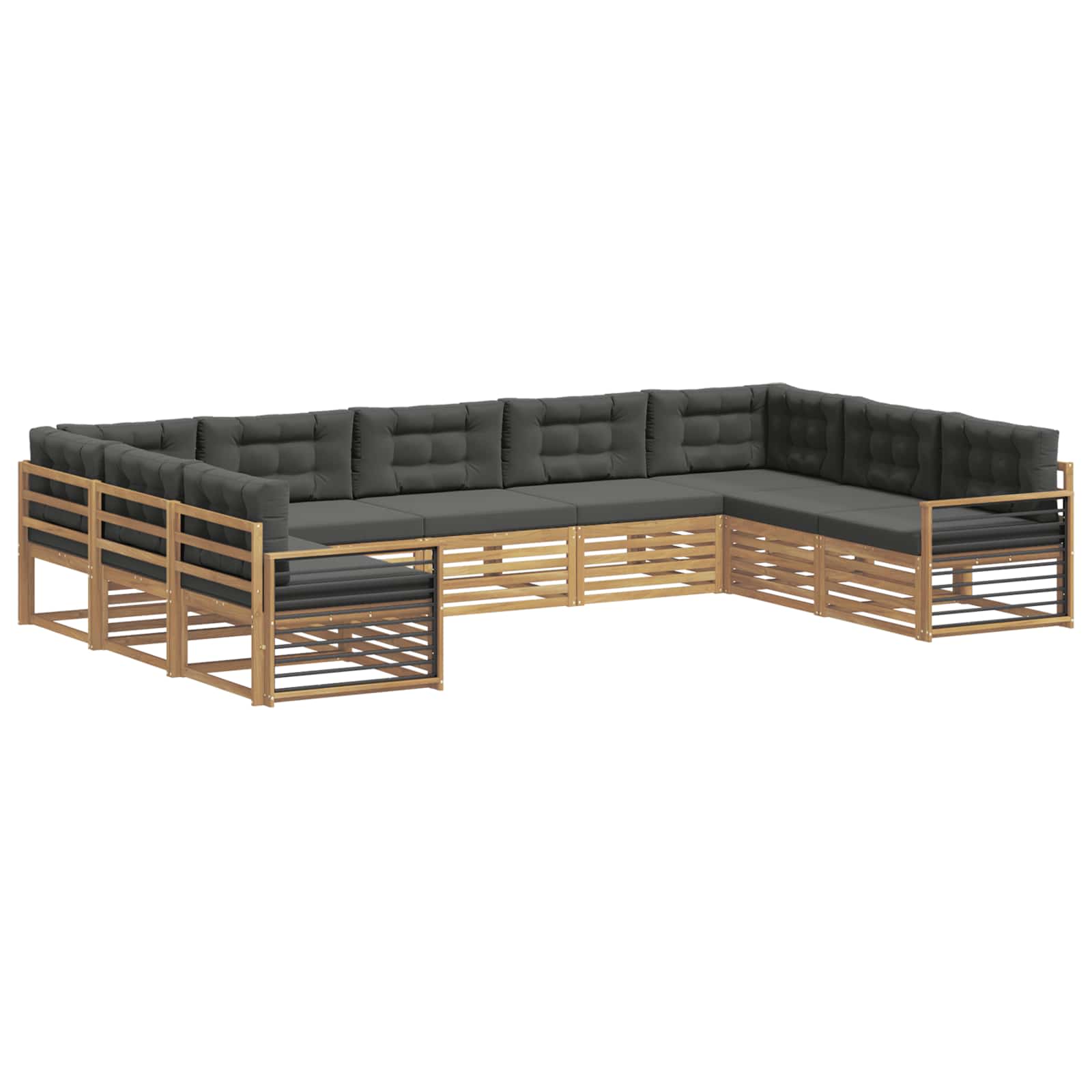 vidaXL Zestaw sof na zewnątrz z poduszką 9 pcs Biały i antracyt