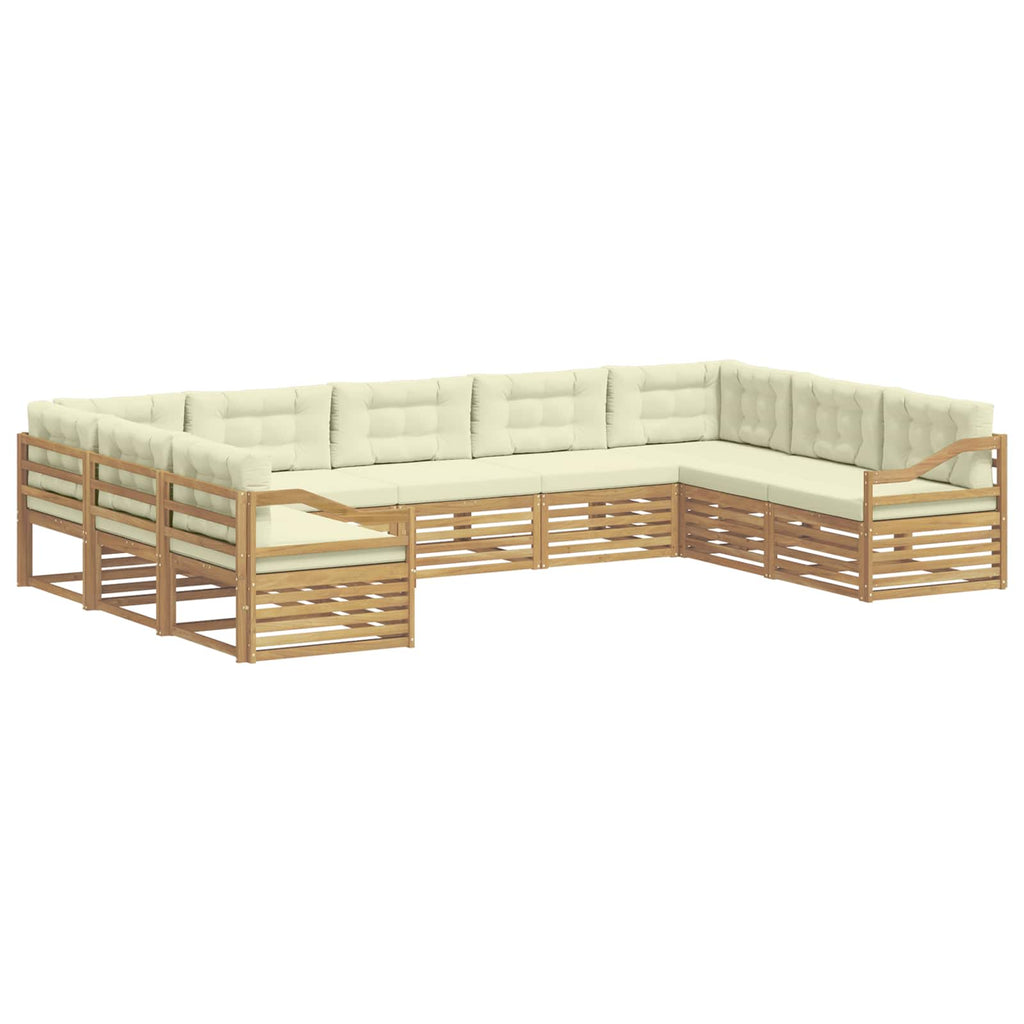 vidaXL Zestaw sof na zewnątrz 9 pcs Biały i kremowy