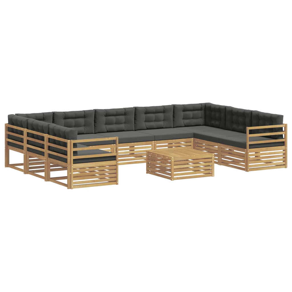 vidaXL Zestaw sof na zewnątrz z poduszką 10 pcs Lite Drewno Akacji