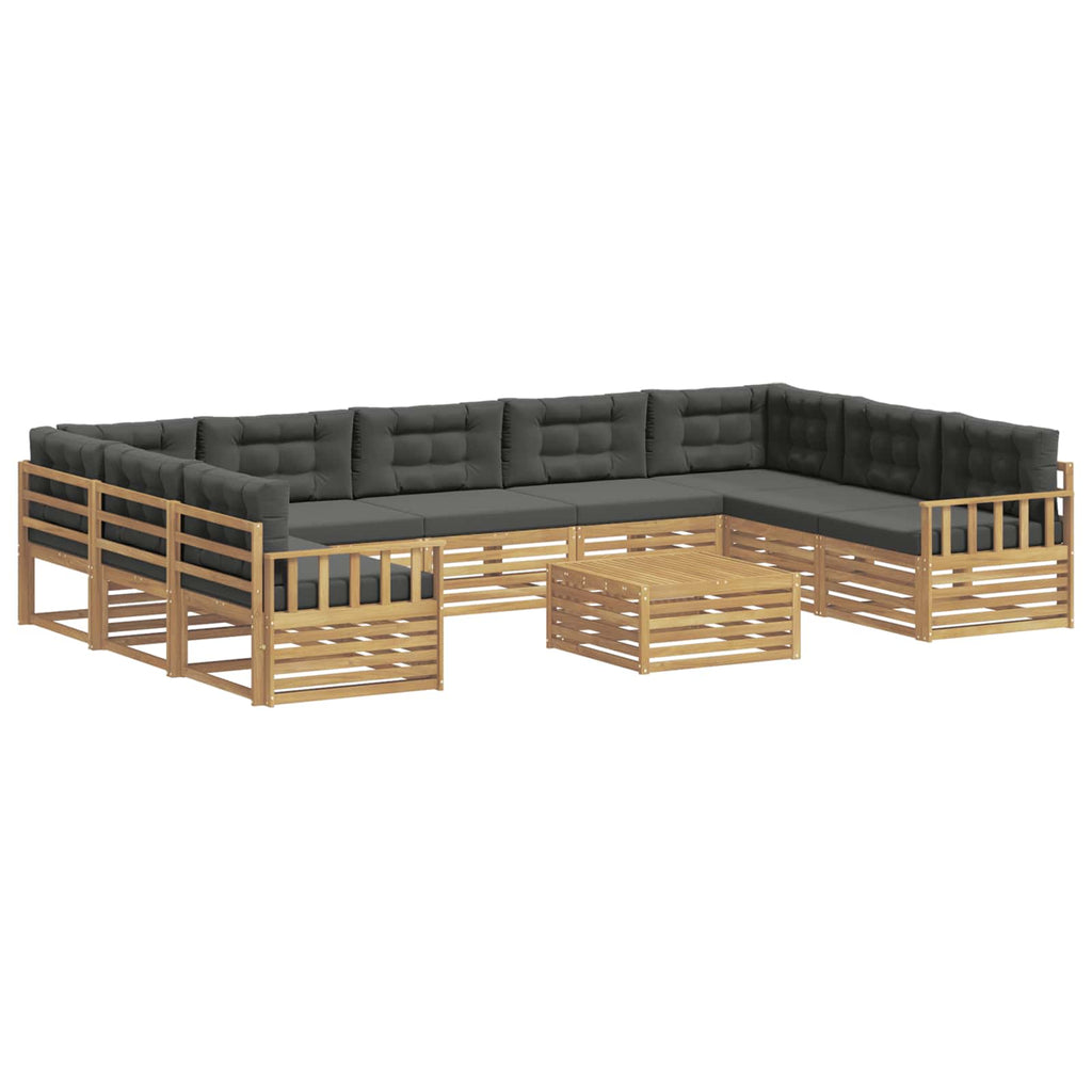vidaXL Zestaw sof na zewnątrz z poduszką 10 pcs Biały i antracyt