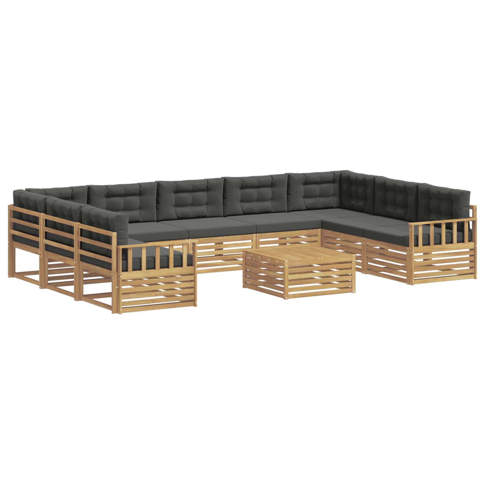 vidaXL Zestaw sof na zewnątrz z poduszką 10 pcs Biały i antracyt
