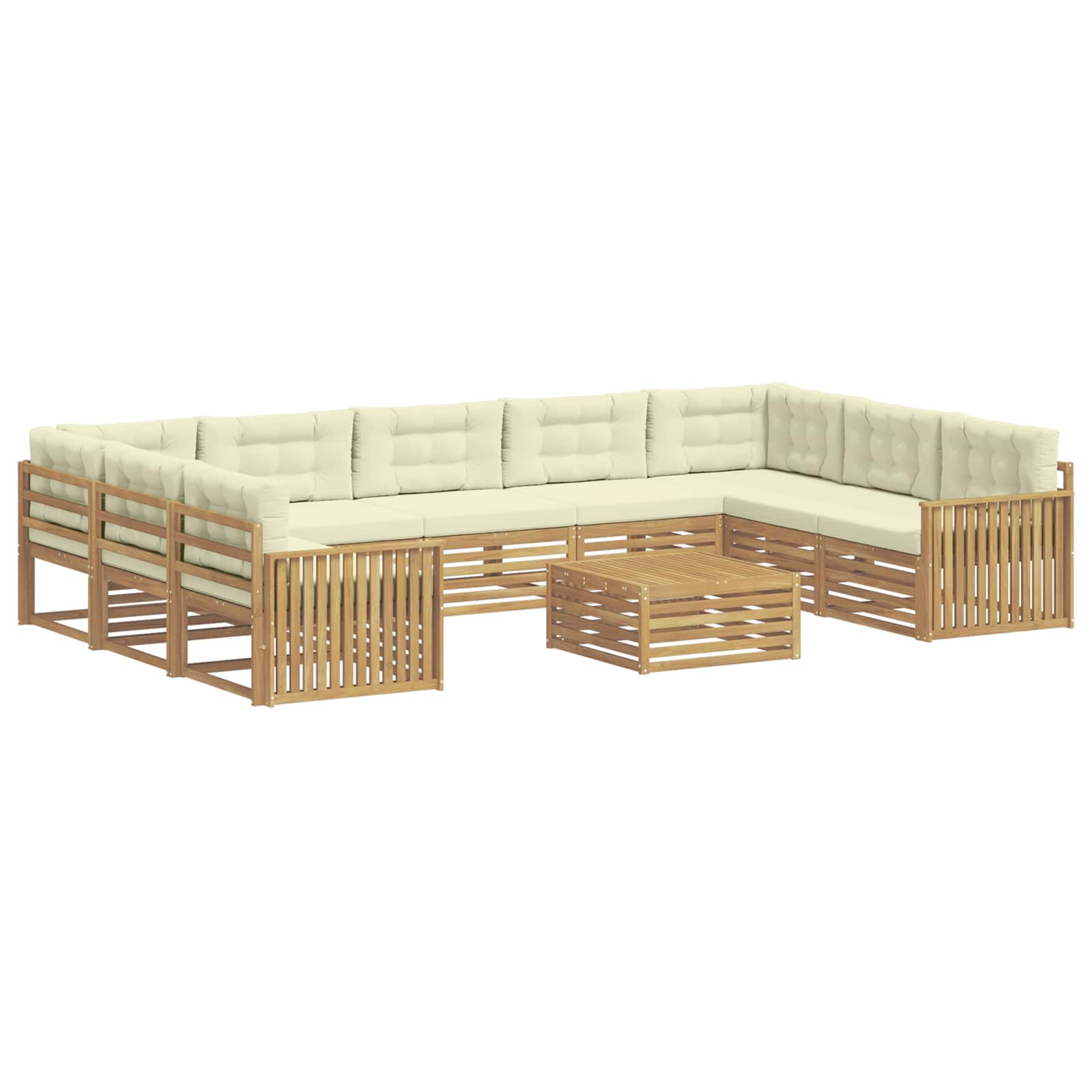vidaXL Zestaw sof na zewnątrz 10 pcs Biały i kremowy