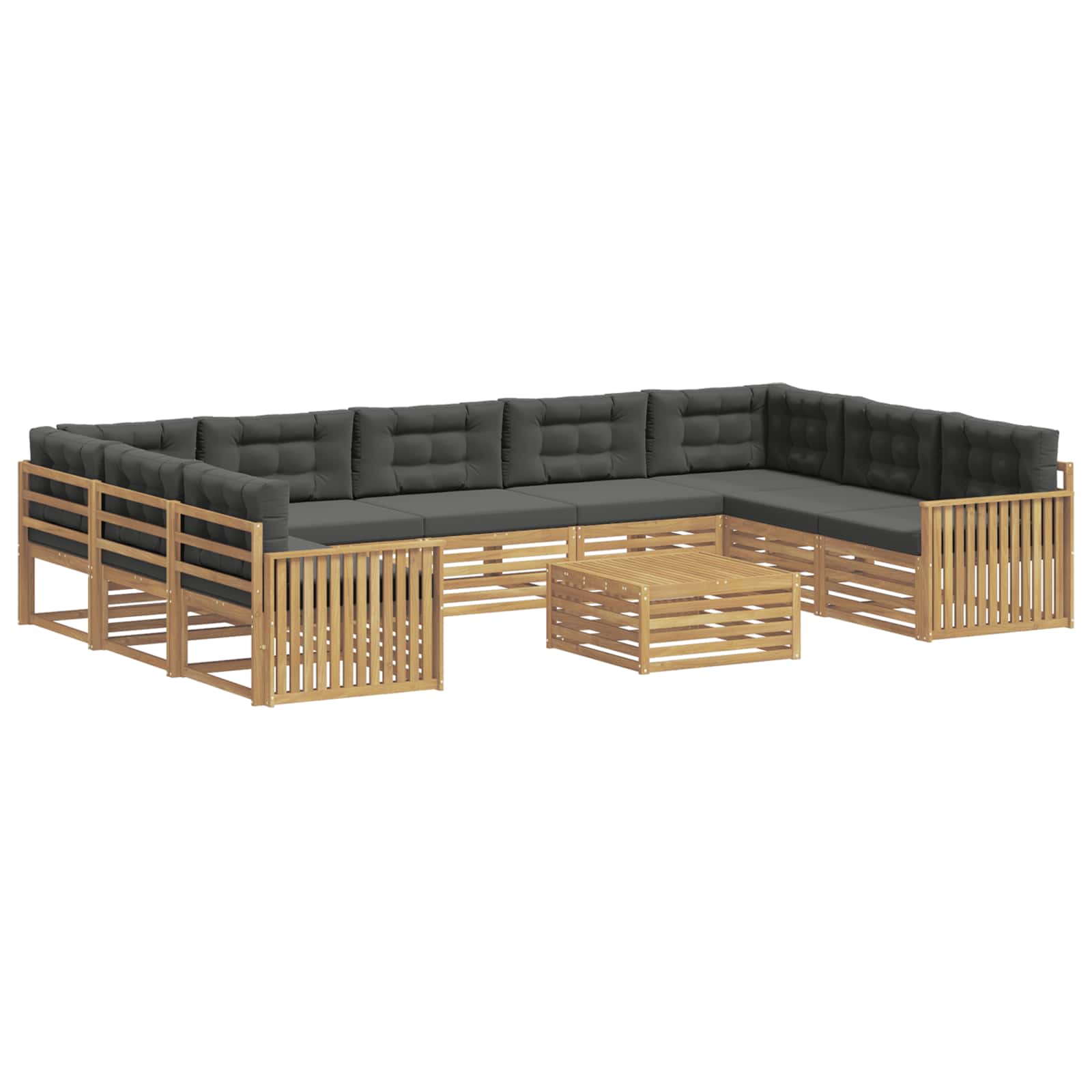 vidaXL Zestaw sof na zewnątrz 10 pcs Biały i antracyt