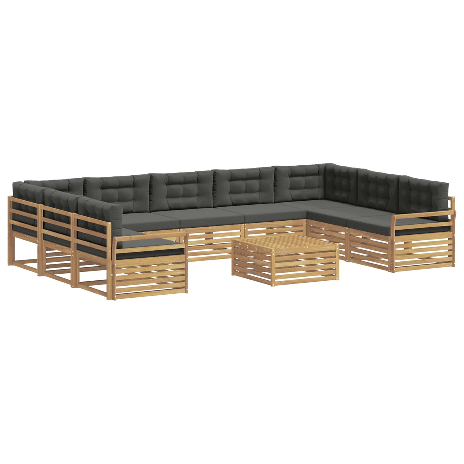 vidaXL Zestaw sof na zewnątrz 10 pcs Biały i antracyt
