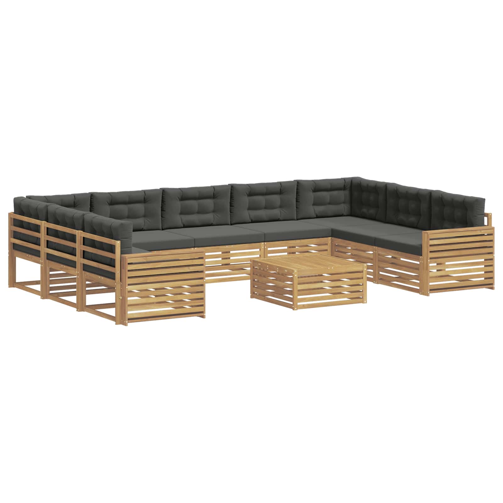 vidaXL Zestaw sof na zewnątrz 10 pcs Biały i antracyt