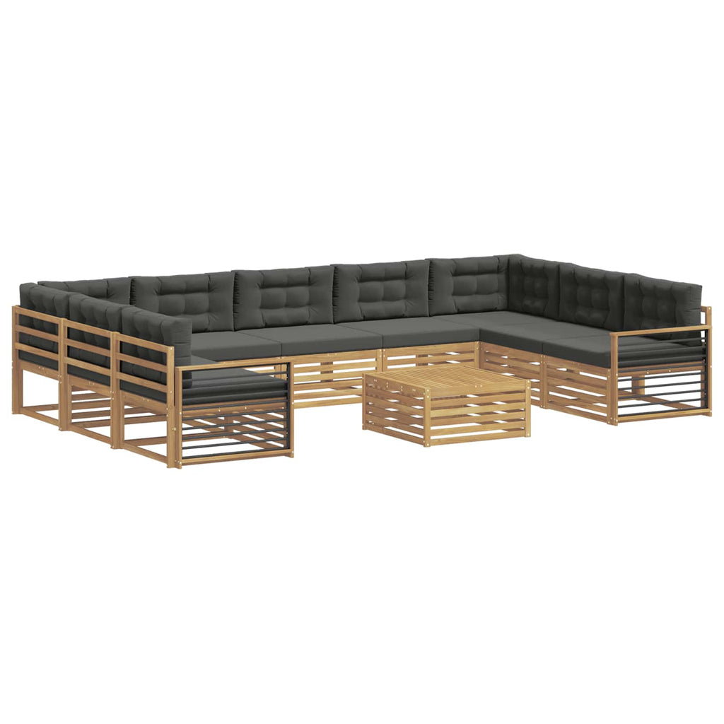 vidaXL Zestaw sof na zewnątrz z poduszką 10 pcs Biały i antracyt