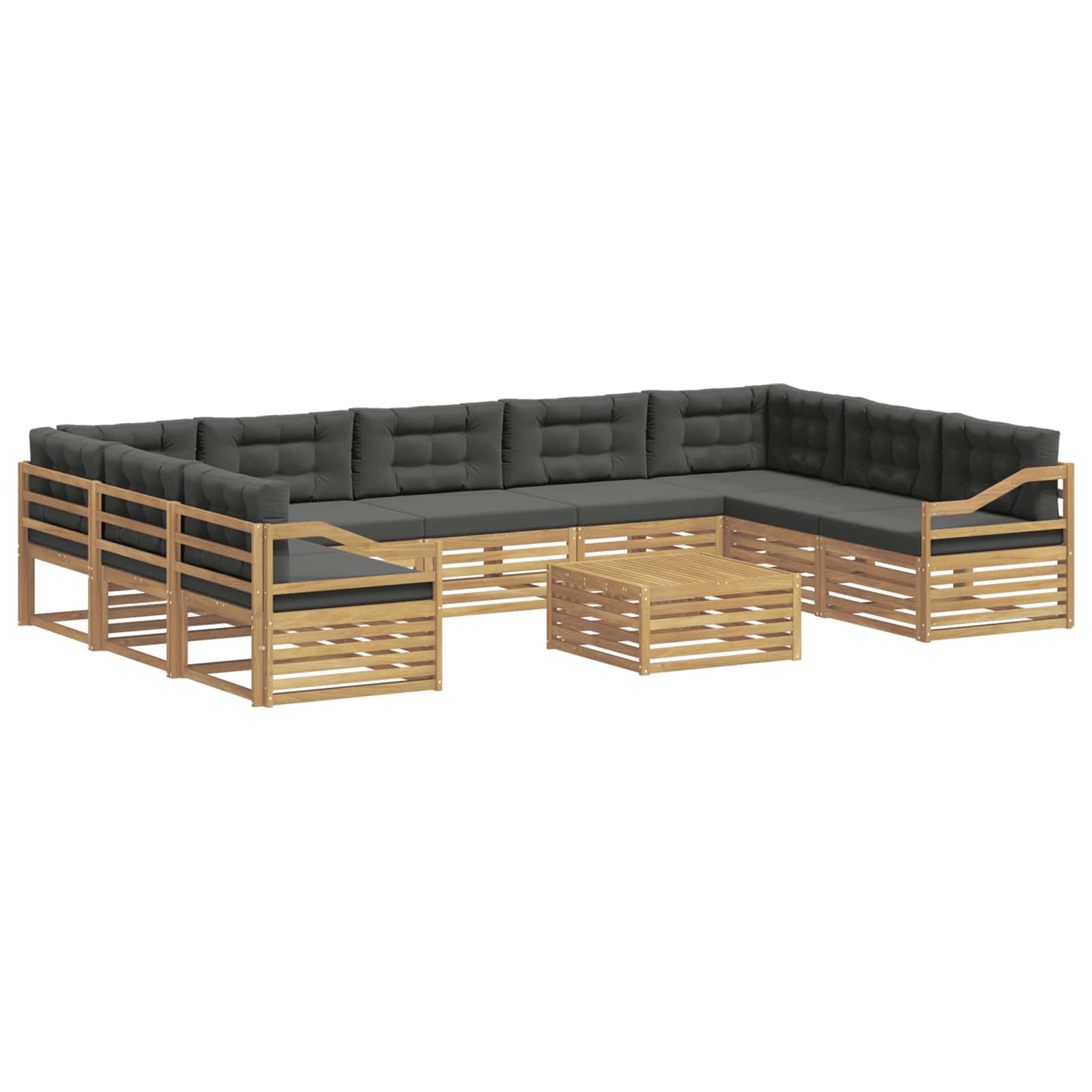 vidaXL Zestaw sof na zewnątrz 10 pcs Biały i antracyt Poliester