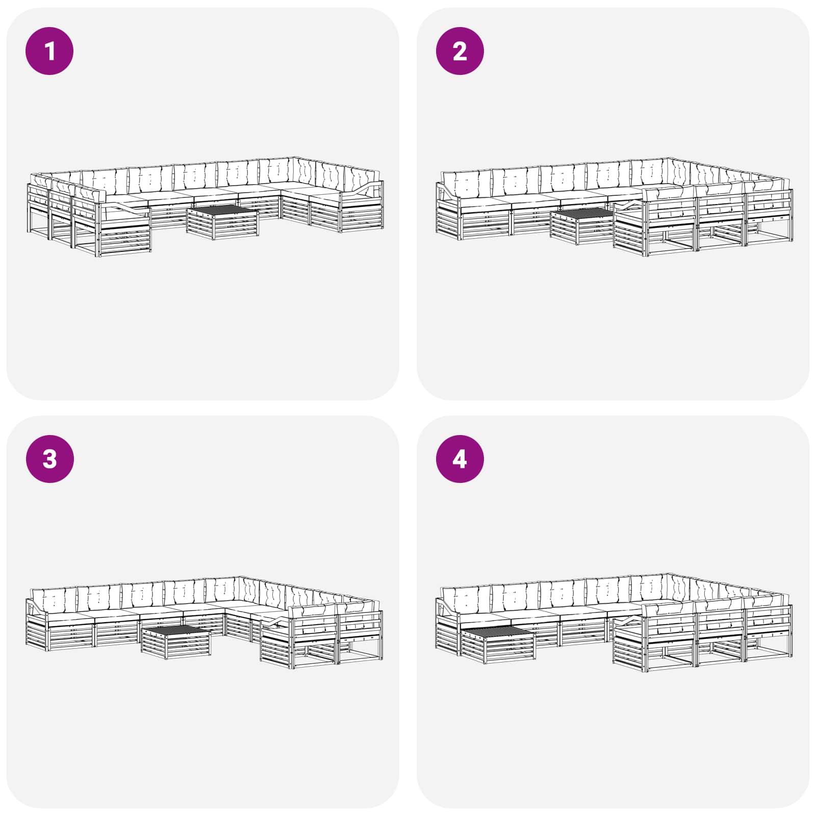 vidaXL Zestawy sof Lite Drewno Akacji