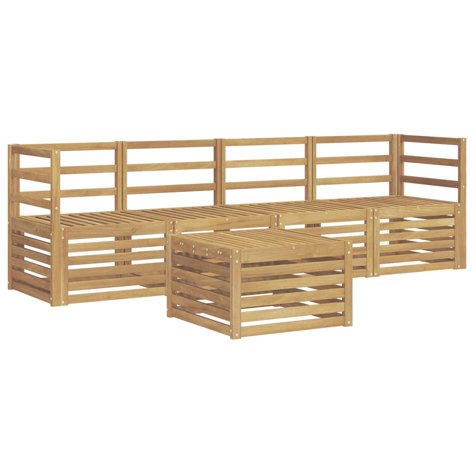 vidaXL Zestaw sof na zewnątrz 5 pcs Biały Lite Drewno Akacji