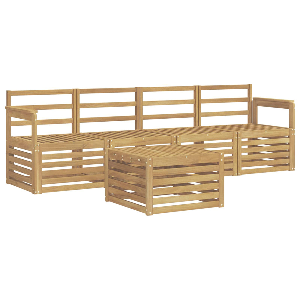 vidaXL Zestaw sof na zewnątrz 5 pcs Biały Lite Drewno Akacji
