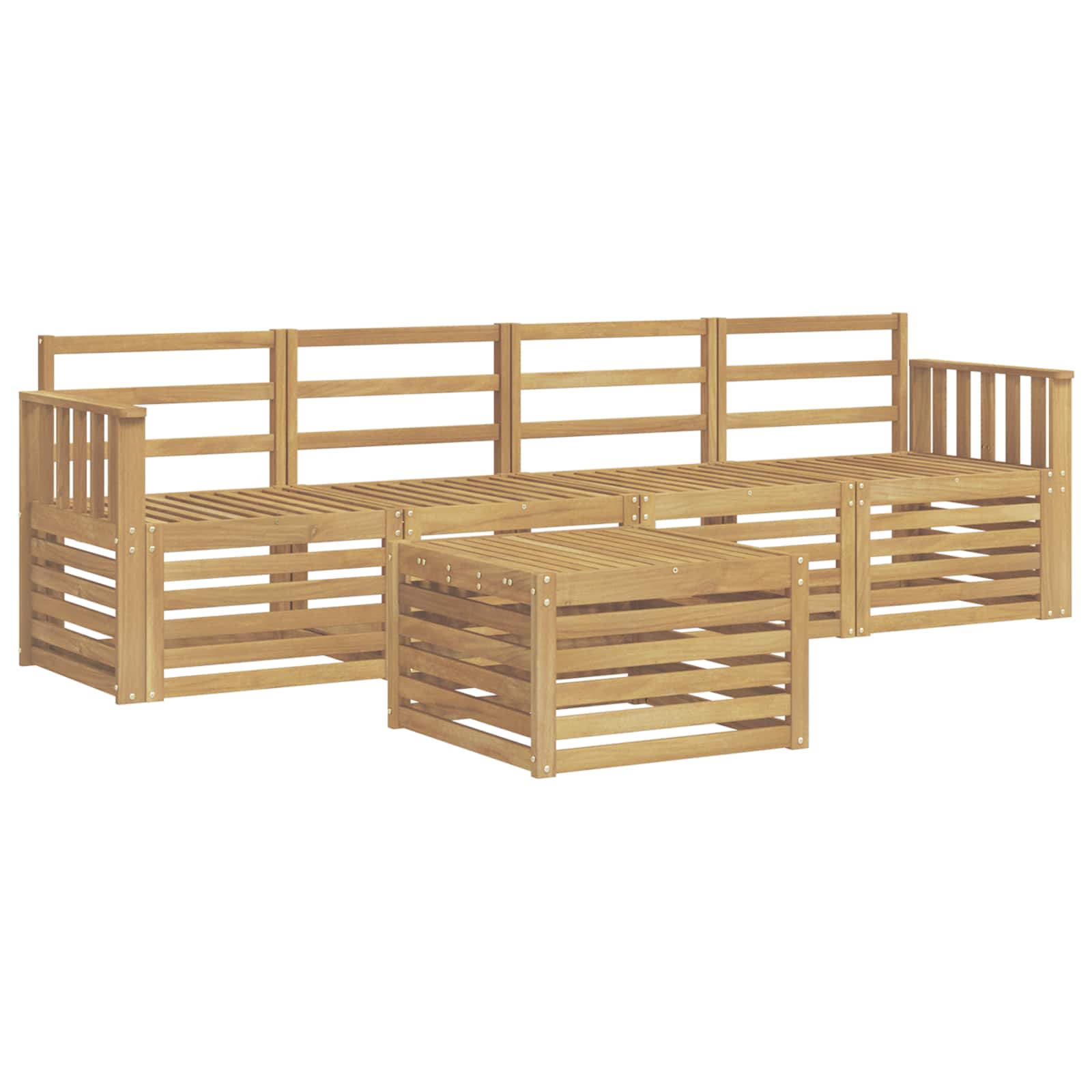 vidaXL Zestaw sof na zewnątrz 5 pcs Biały Lite Drewno Akacji