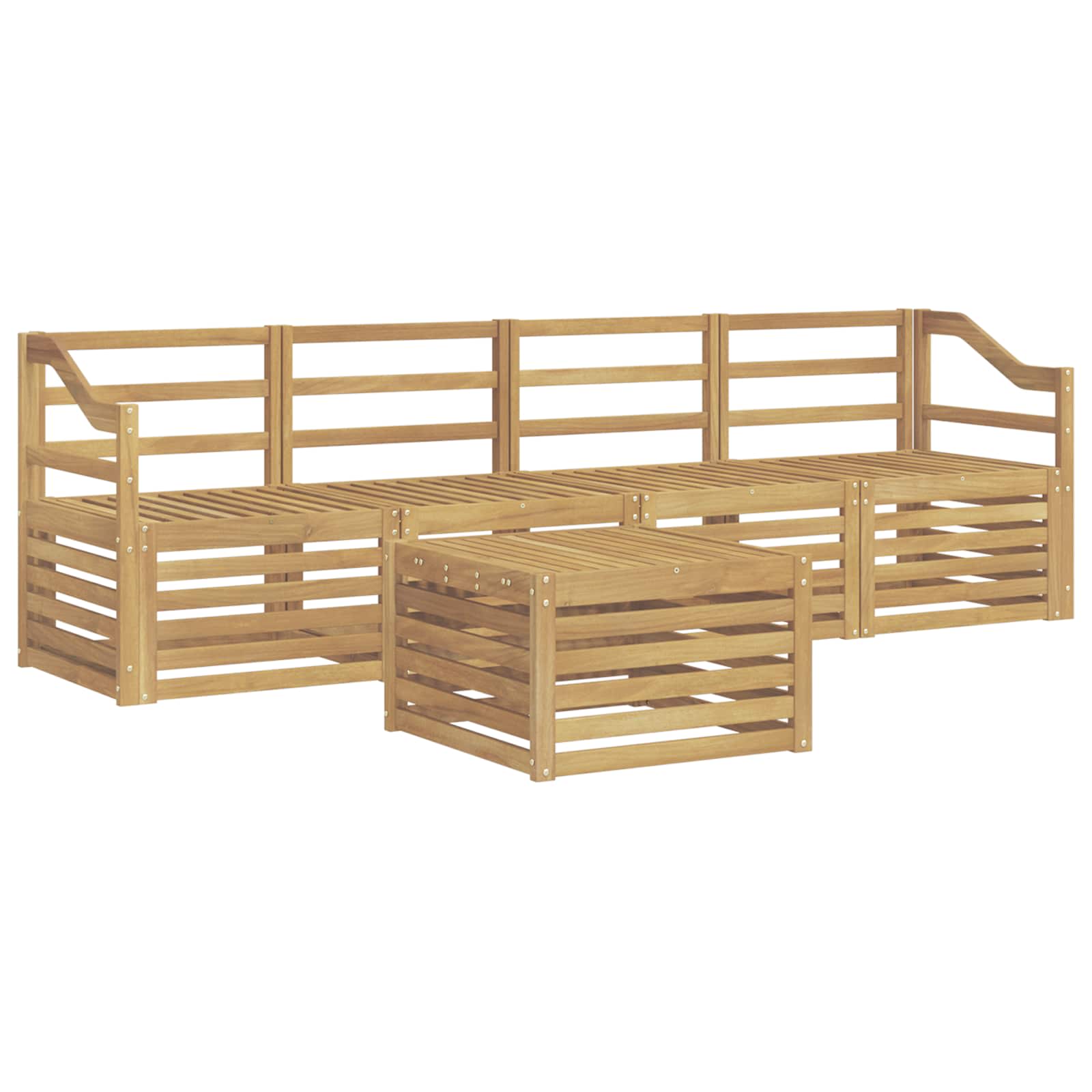 vidaXL Zestaw sof na zewnątrz 5 pcs Biały Lite Drewno Akacji