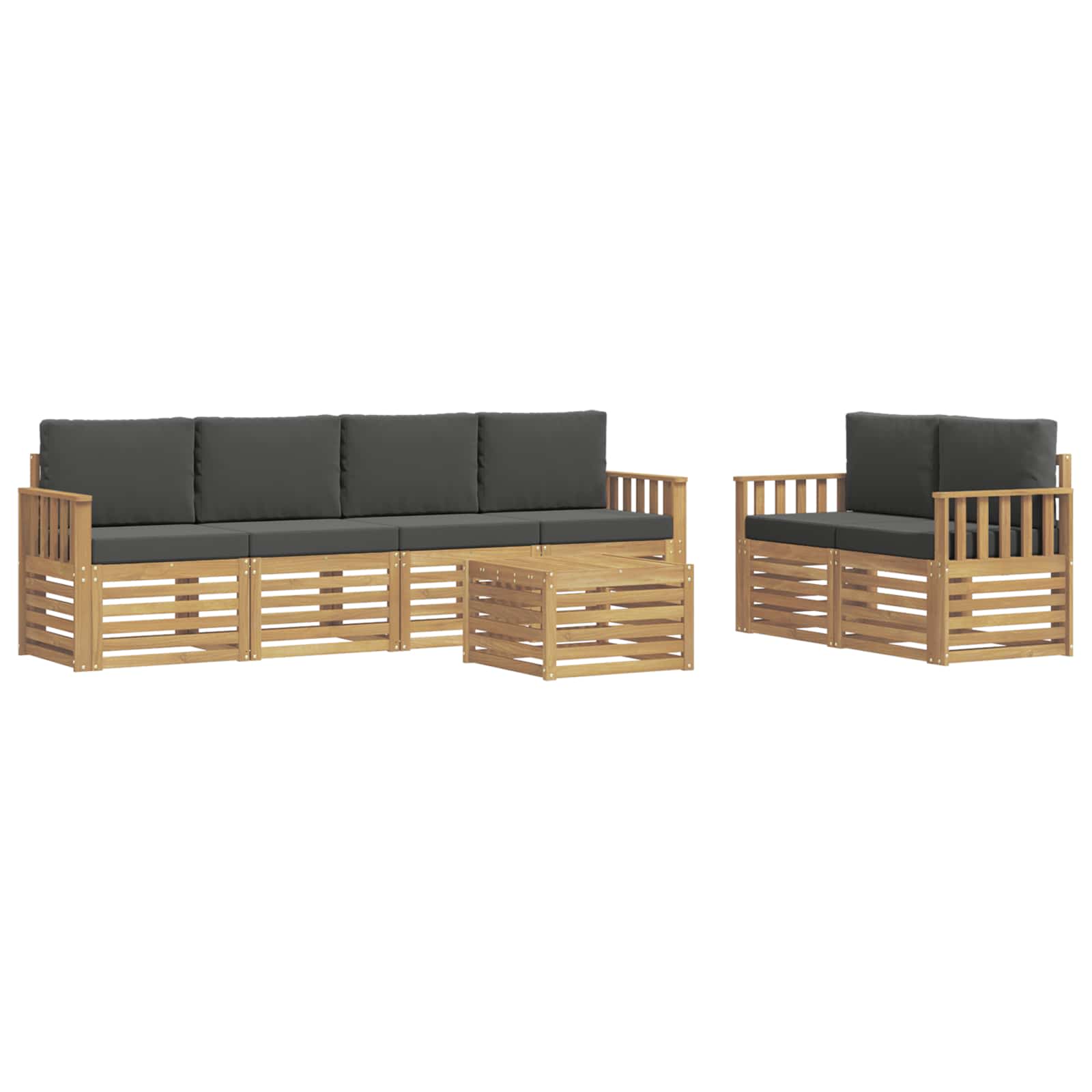 vidaXL Zestaw sof na zewnątrz 7 pcs Biały i antracyt Poliester