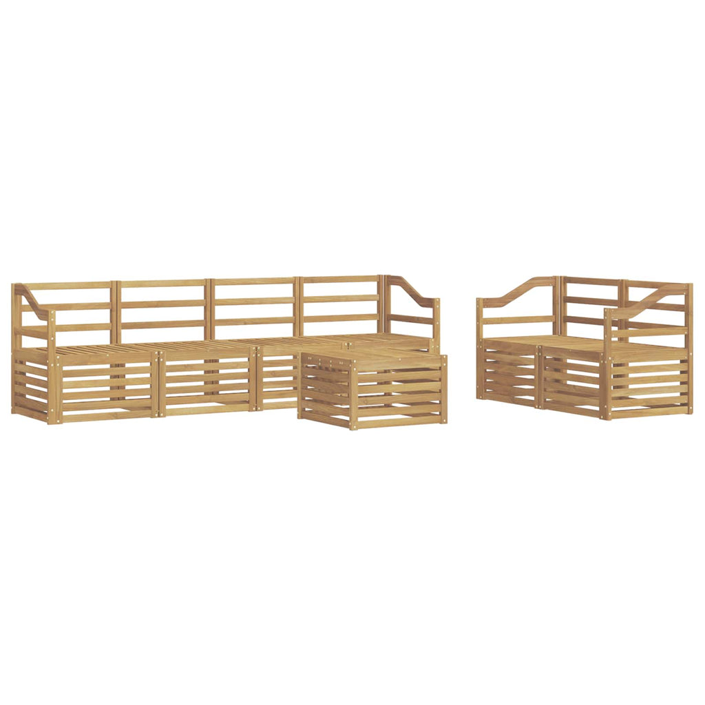 vidaXL Zestaw sof na zewnątrz 7 pcs Biały Lite Drewno Akacji