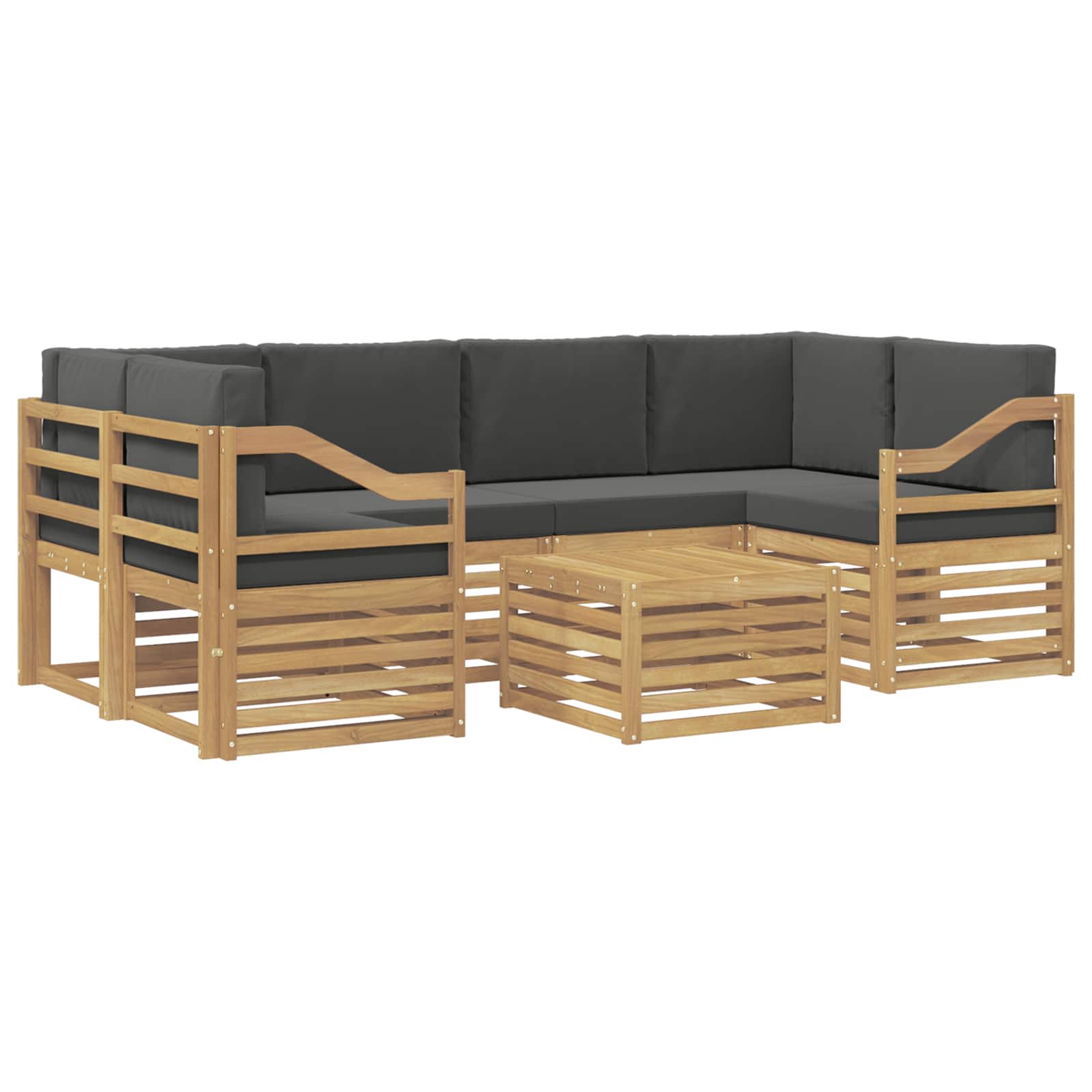 vidaXL Zestaw sof na zewnątrz 7 pcs Biały i antracyt Poliester