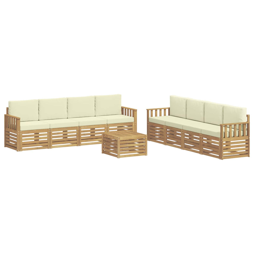 vidaXL Zestaw sof na zewnątrz 9 pcs Biały i kremowy 59 x 59 x 37 cm