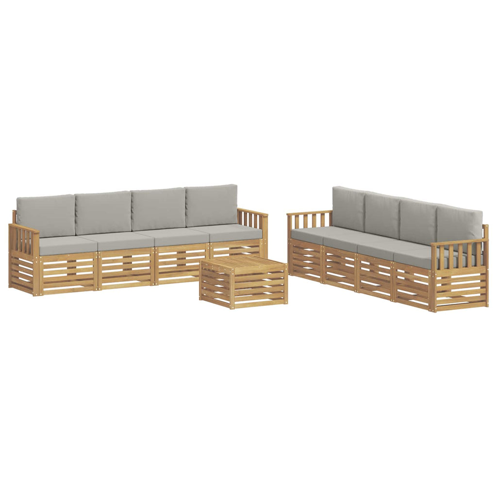 vidaXL Zestaw sof na zewnątrz 9 pcs Biały i jasnoszary 59 x 59 x 37 cm