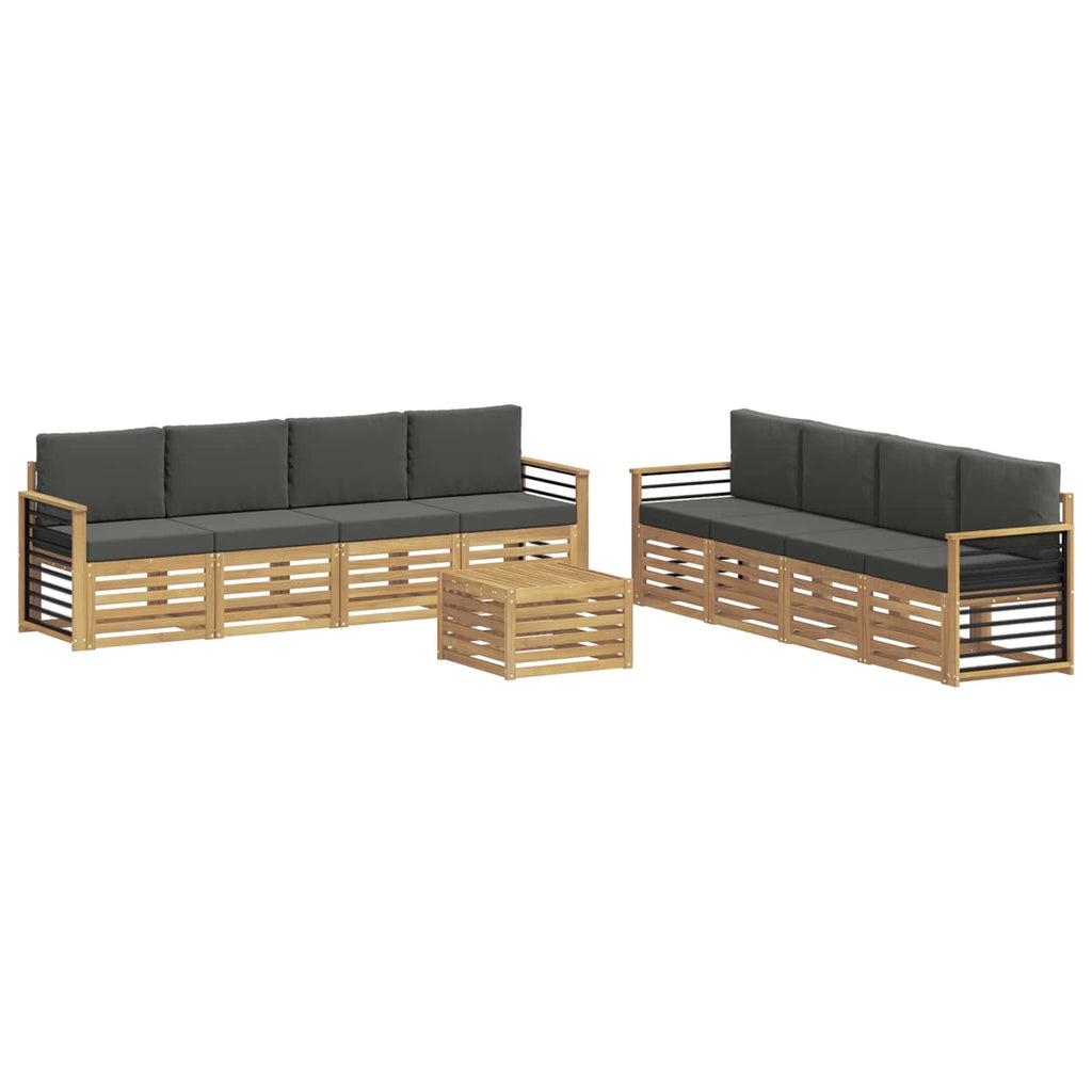 vidaXL Zestawy sof z poduszką 9 pcs Biały i antracyt Poliester