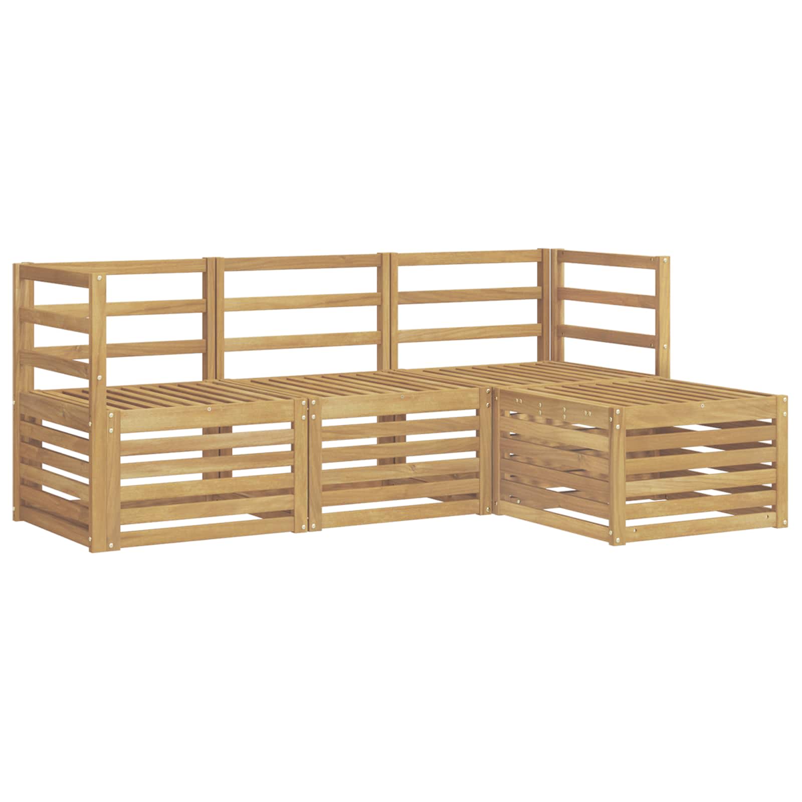vidaXL Zestaw sof na zewnątrz 4 pcs Biały Lite Drewno Akacji