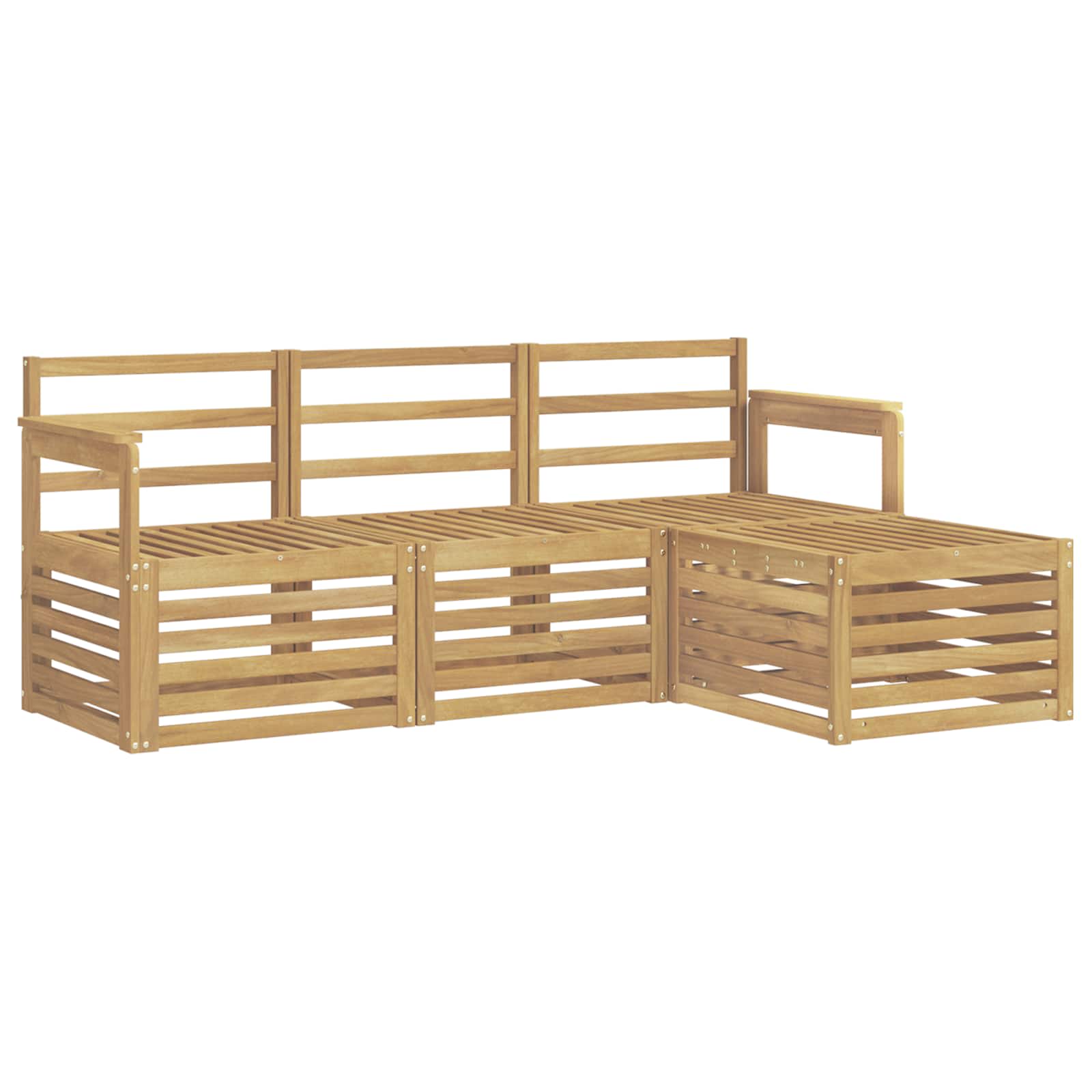 vidaXL Zestaw sof na zewnątrz 4 pcs Biały 189,5 x 122,5 x 73 cm