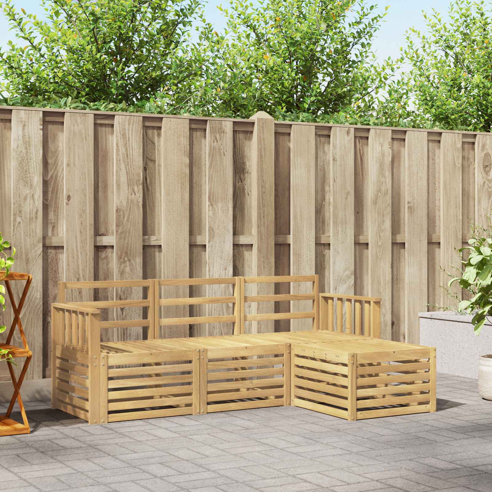 vidaXL Zestaw sof na zewnątrz 4 pcs Biały 189,5 x 122,5 x 73 cm
