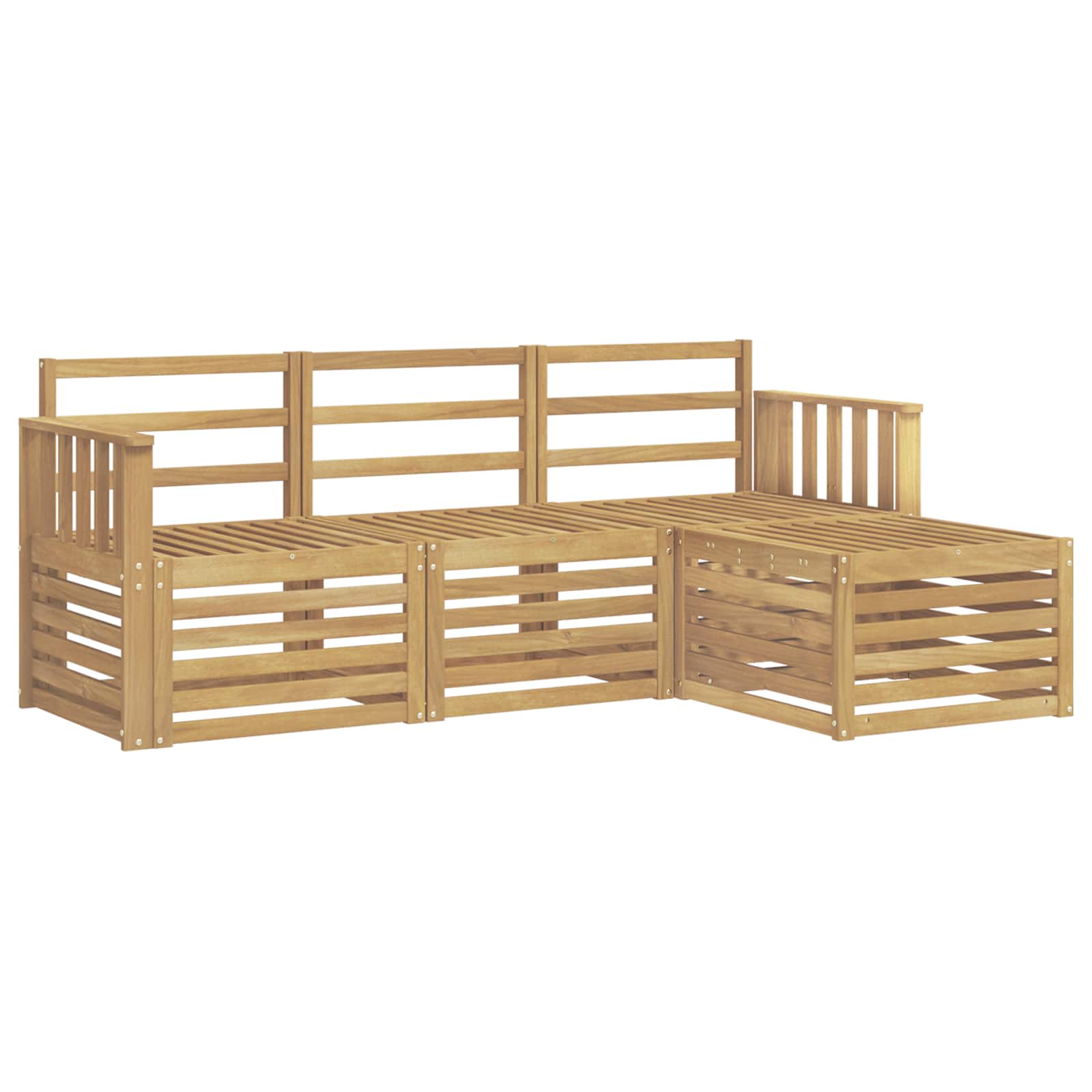 vidaXL Zestaw sof na zewnątrz 4 pcs Biały 189,5 x 122,5 x 73 cm