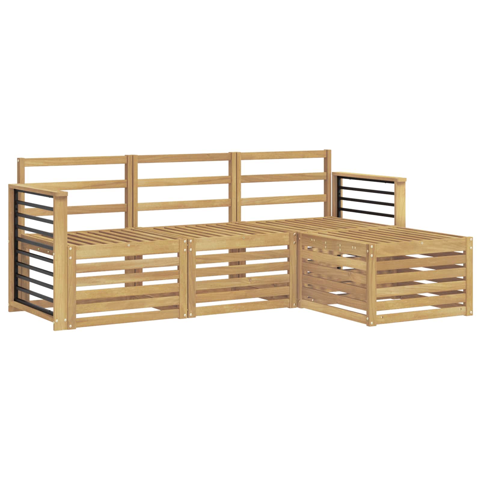 vidaXL Zestaw sof na zewnątrz 4 pcs Biały Lite Drewno Akacji