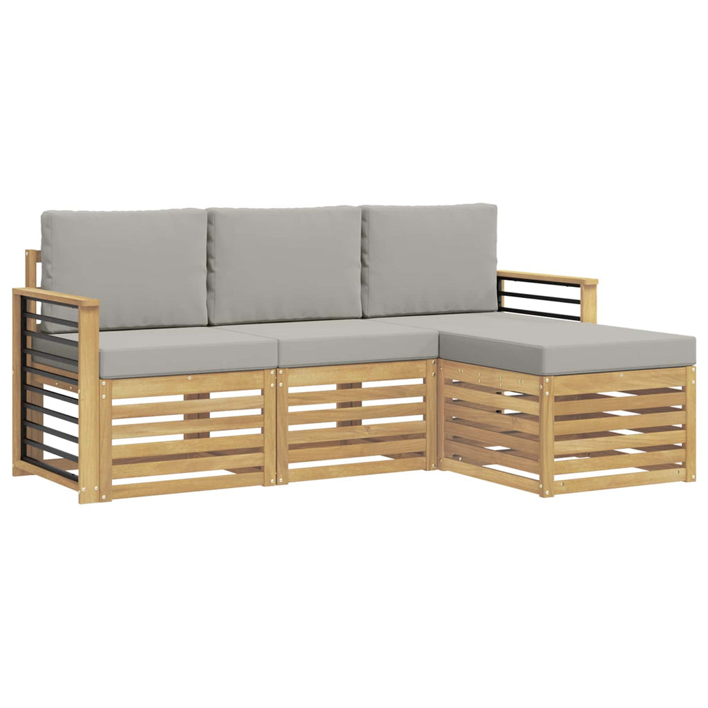 vidaXL Zestaw sof na zewnątrz 4 pcs Biały i jasnoszary