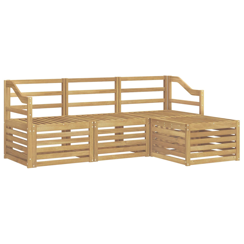 vidaXL Zestaw sof na zewnątrz 4 pcs Biały Lite Drewno Akacji