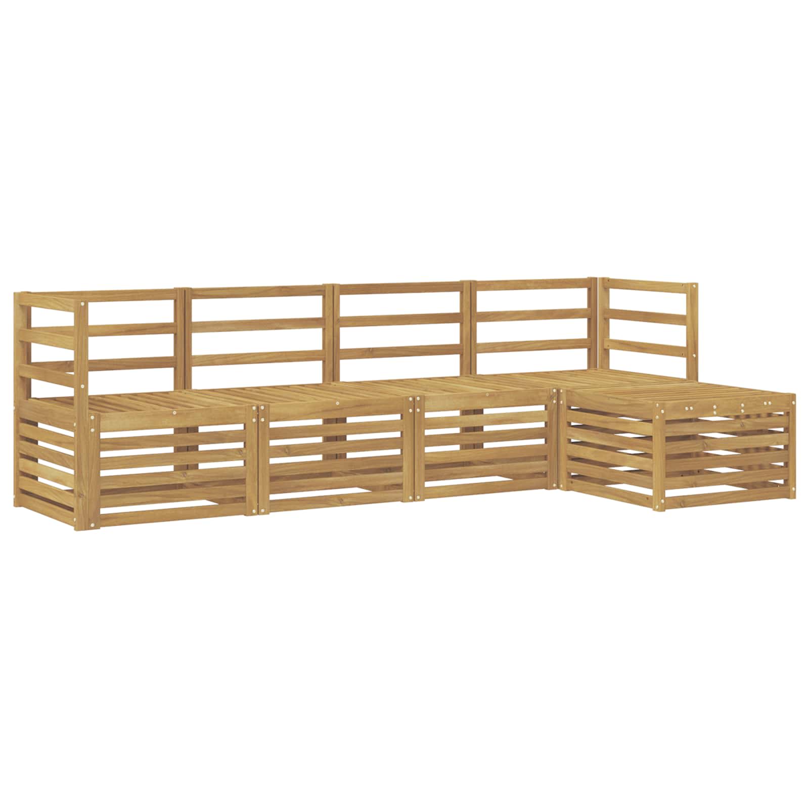 vidaXL Zestaw sof na zewnątrz 5 pcs Biały Lite Drewno Akacji