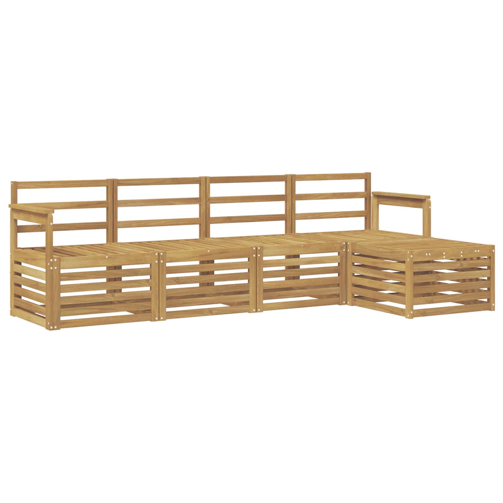 vidaXL Zestaw sof na zewnątrz 5 pcs Biały 249 x 122,5 x 73 cm