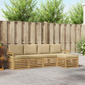 vidaXL Zestaw sof na zewnątrz 5 pcs Biały i Beżowy 249 x 122,5 x 73 cm