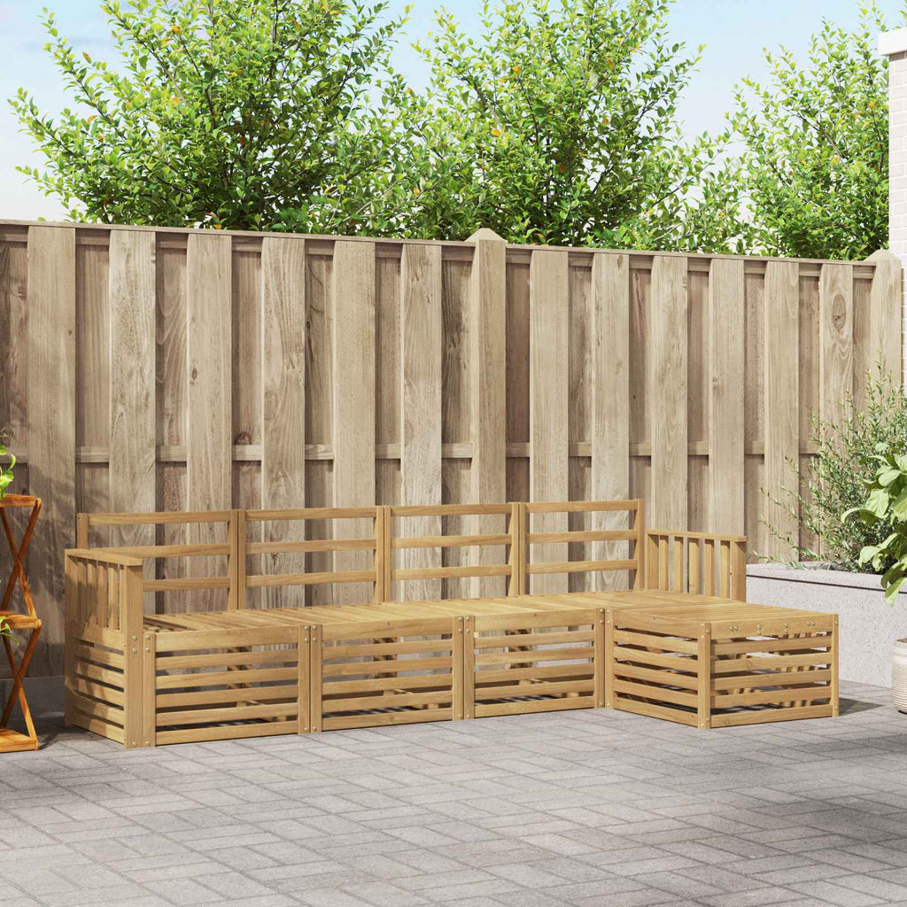 vidaXL Zestaw sof na zewnątrz 5 pcs Biały 249 x 122,5 x 73 cm