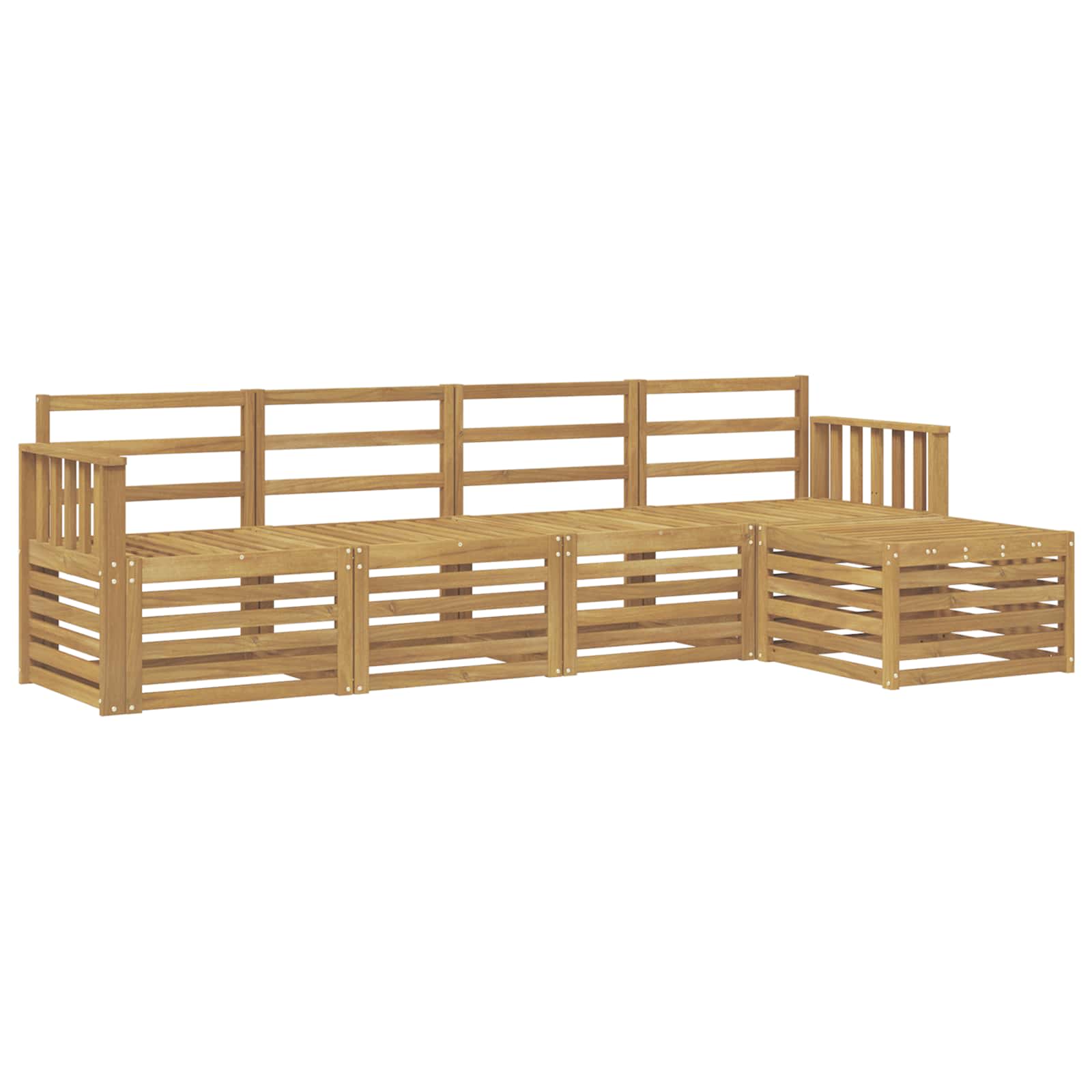 vidaXL Zestaw sof na zewnątrz 5 pcs Biały 249 x 122,5 x 73 cm