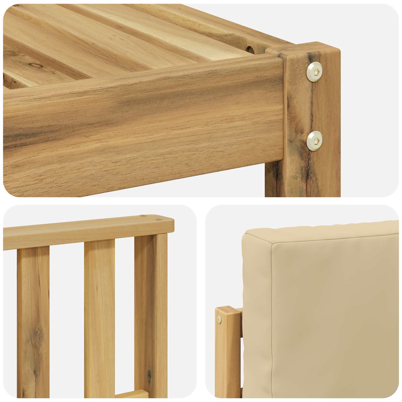 vidaXL Zestaw sof na zewnątrz 5 pcs Biały i Beżowy 249 x 122,5 x 73 cm