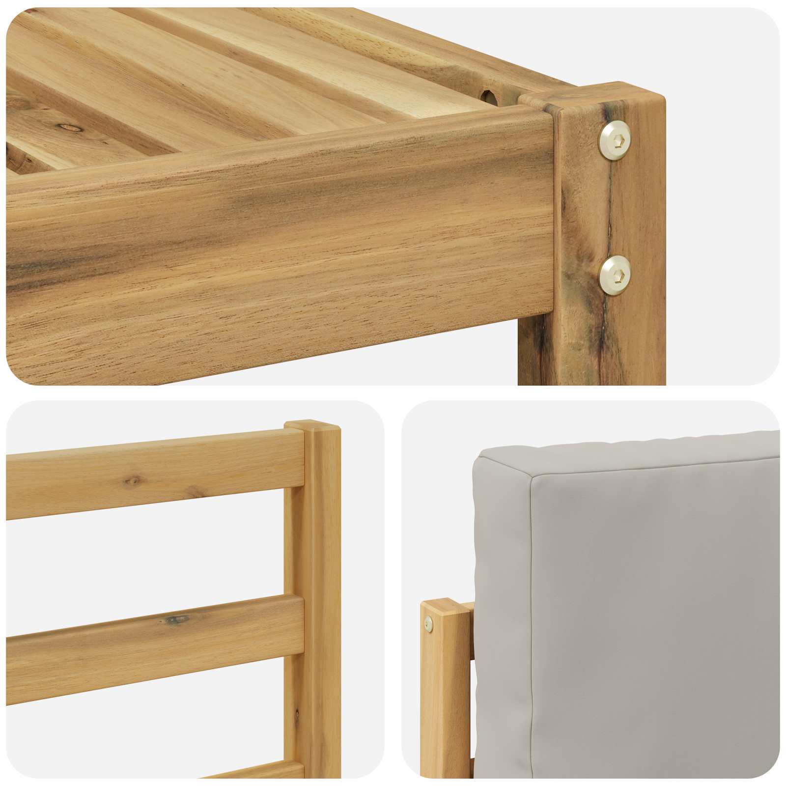 vidaXL Zestaw sof na zewnątrz 6 pcs Biały i jasnoszary 59 x 59 x 37 cm