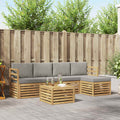 vidaXL Zestaw sof na zewnątrz 6 pcs Biały i jasnoszary 59 x 59 x 37 cm