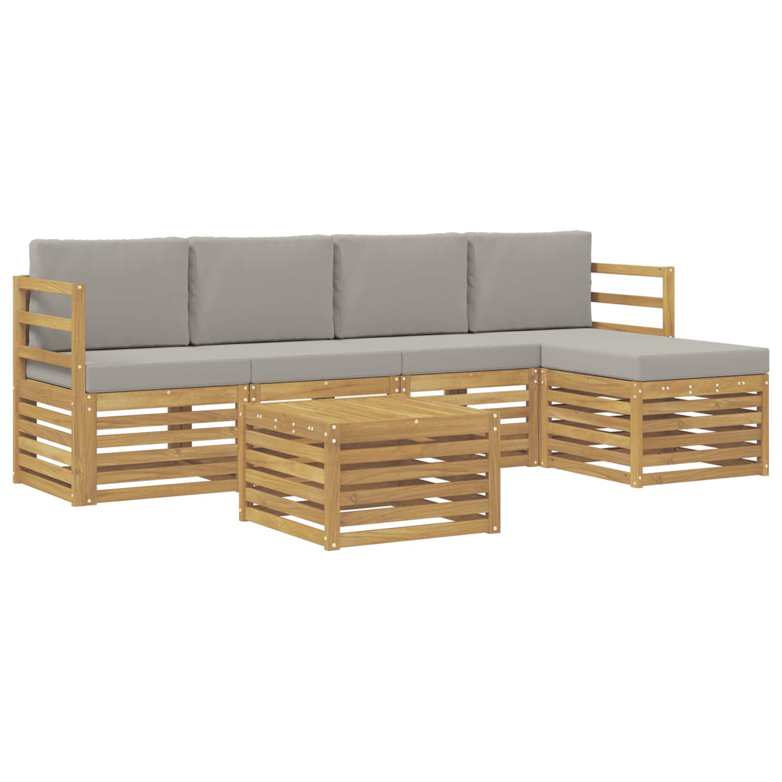 vidaXL Zestaw sof na zewnątrz 6 pcs Biały i jasnoszary 59 x 59 x 37 cm
