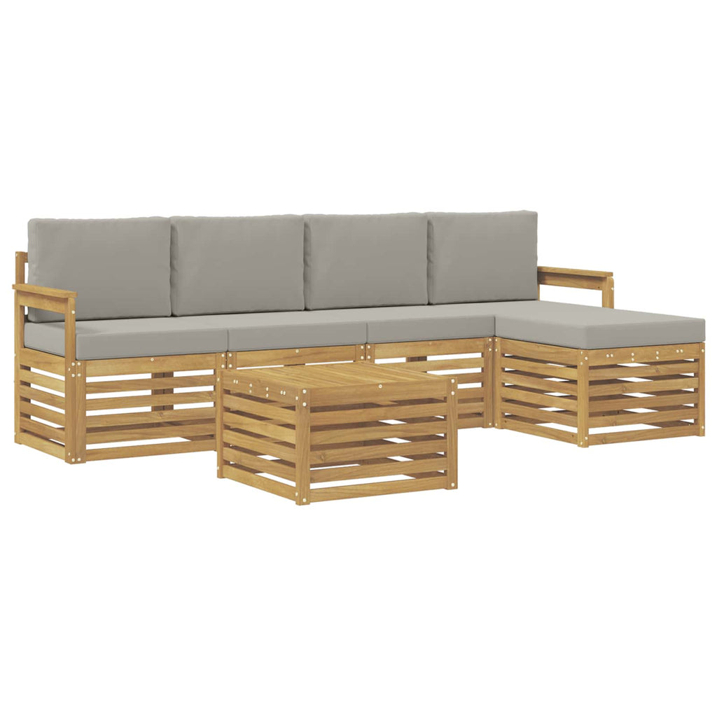 vidaXL Zestaw sof na zewnątrz 6 pcs Biały i jasnoszary 59 x 59 x 37 cm