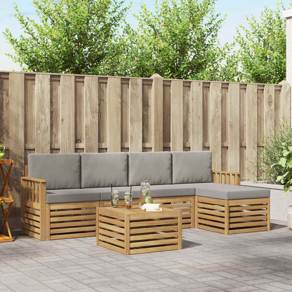 vidaXL Zestaw sof na zewnątrz 6 pcs Biały i jasnoszary 59 x 59 x 37 cm