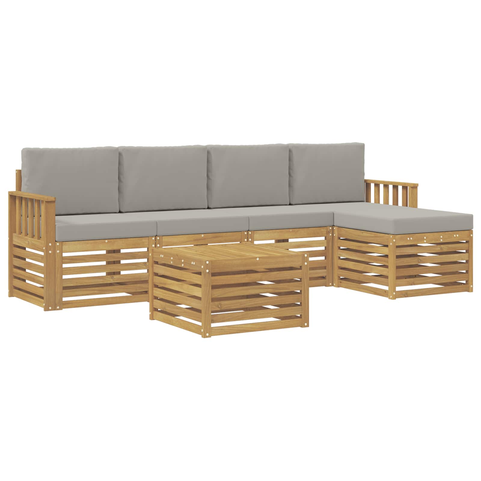 vidaXL Zestaw sof na zewnątrz 6 pcs Biały i jasnoszary 59 x 59 x 37 cm