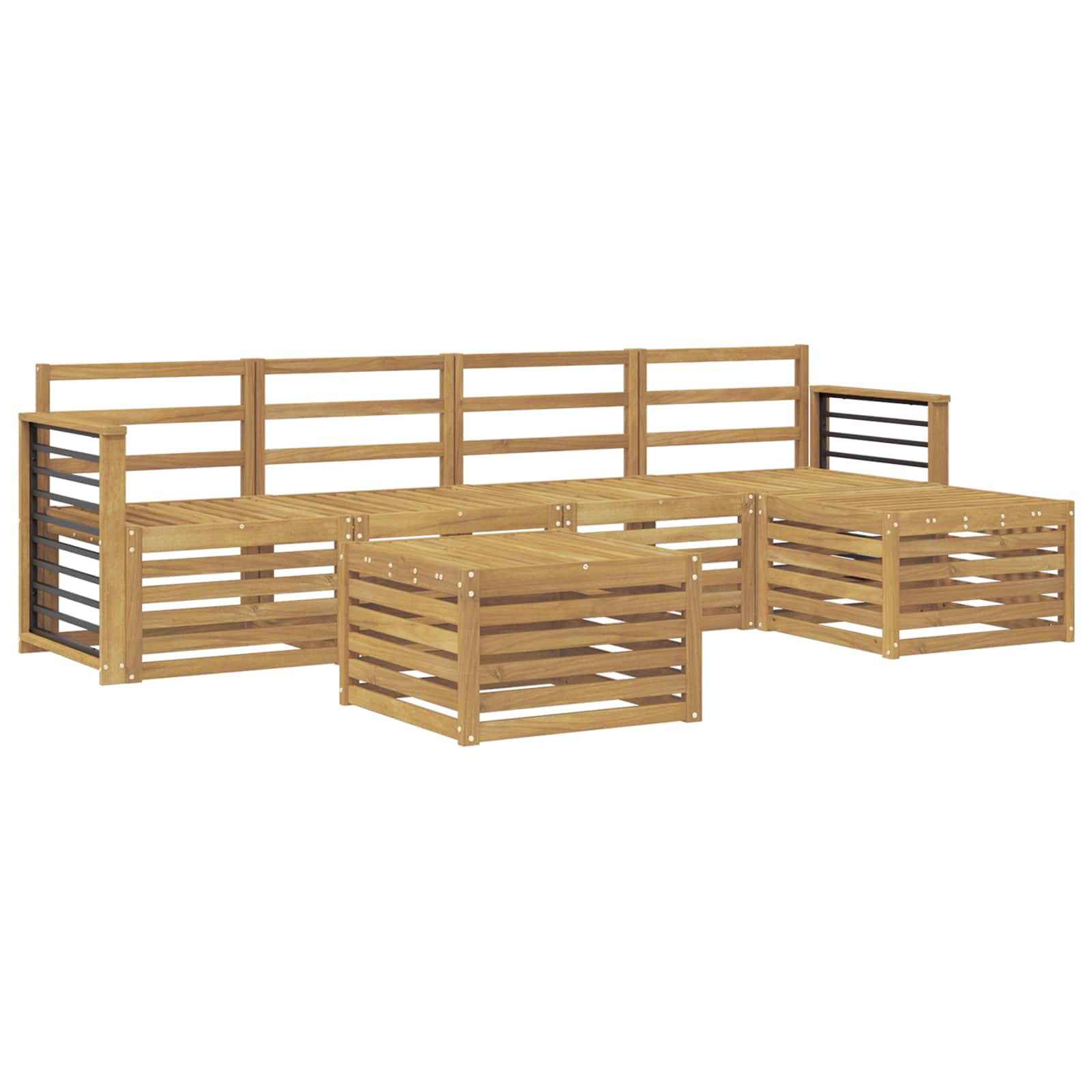 vidaXL Zestaw sof na zewnątrz 6 pcs Biały Lite Drewno Akacji