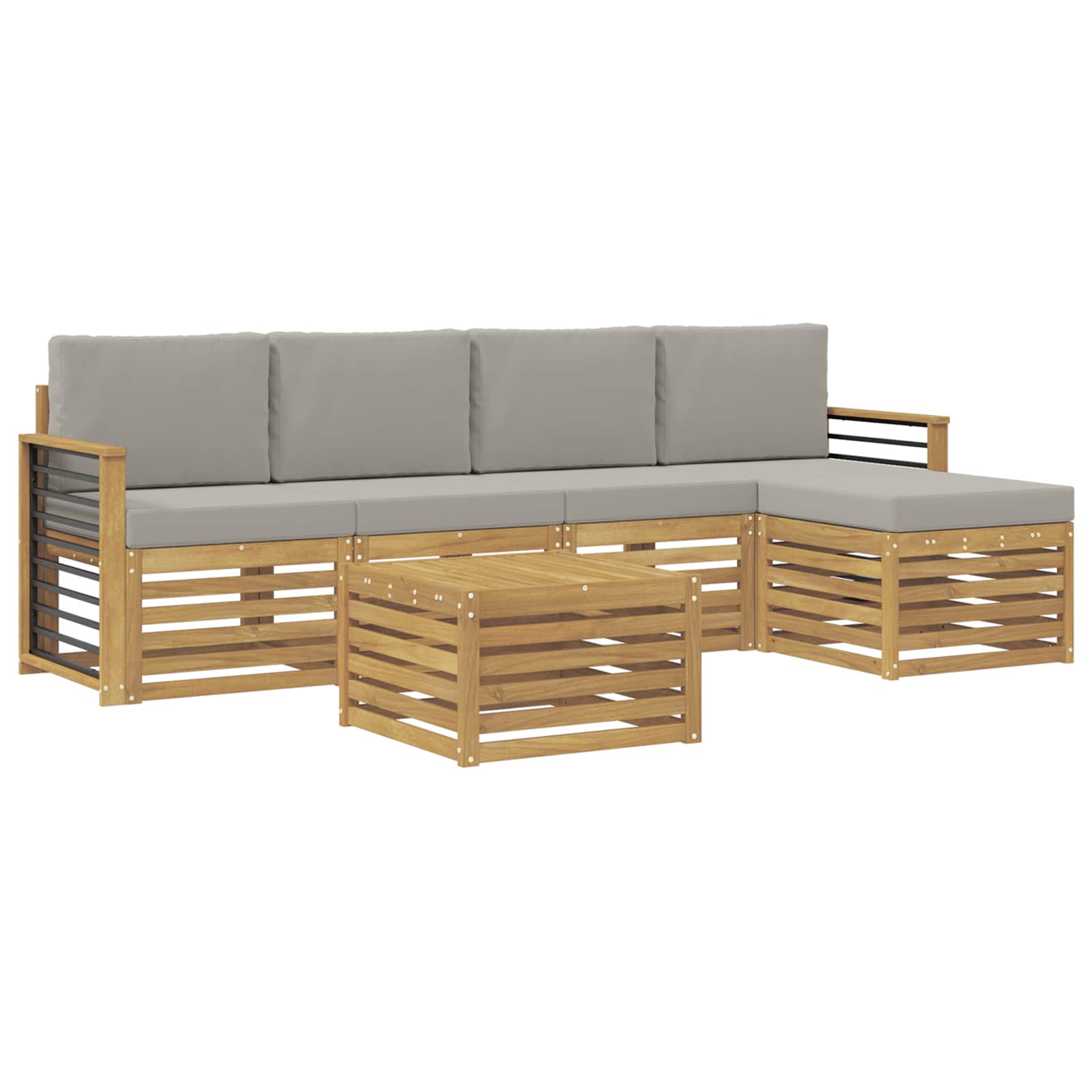 vidaXL Zestaw sof na zewnątrz 6 pcs Biały i jasnoszary 59 x 59 x 37 cm