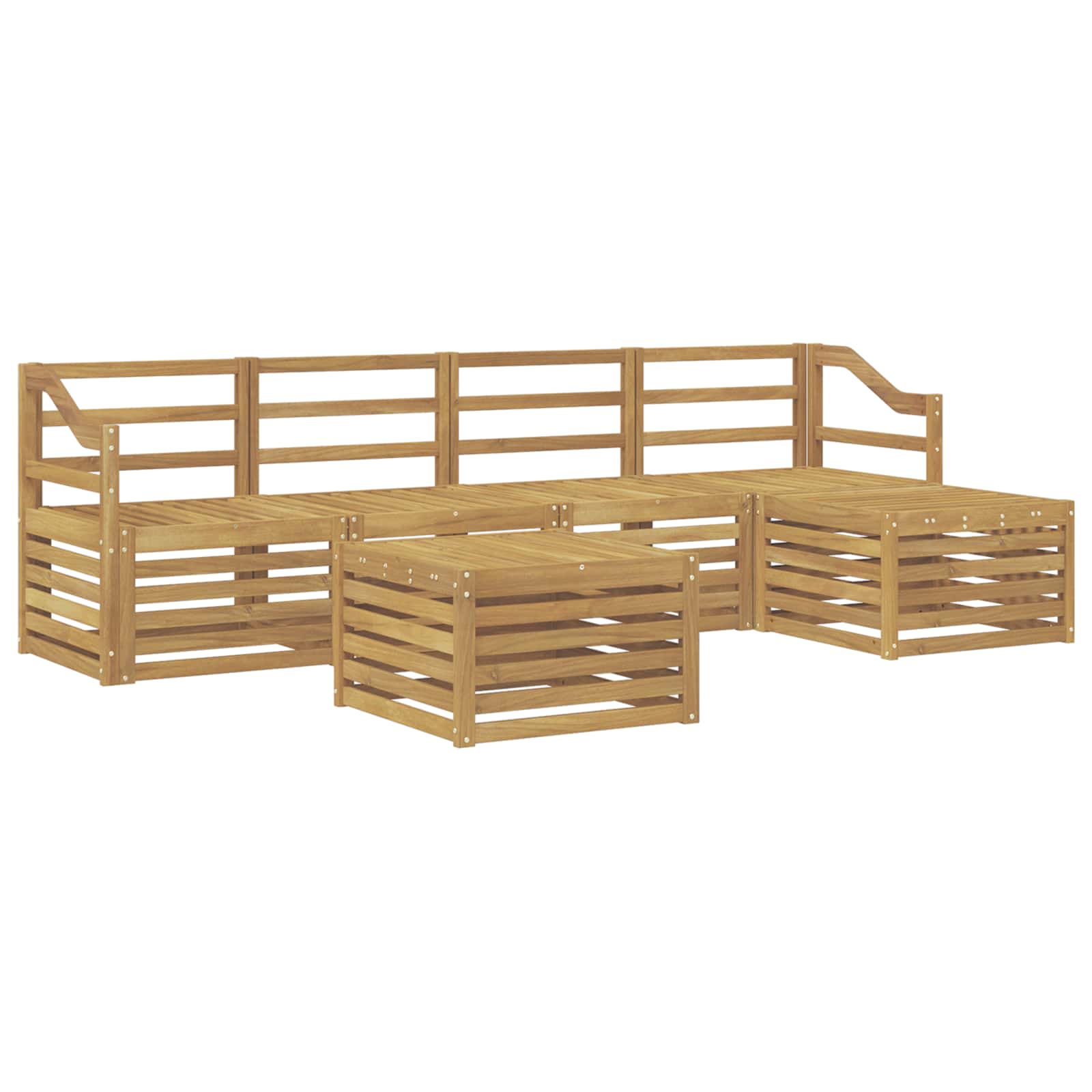 vidaXL Zestaw sof na zewnątrz 6 pcs Biały Lite Drewno Akacji